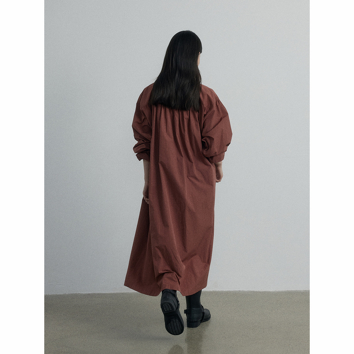 Polo Collar Long Trench Coat