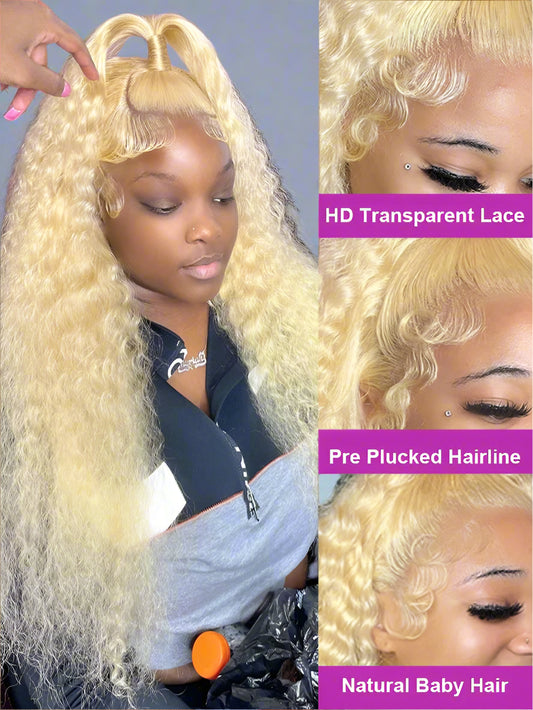 613 Transparent Hd Lace Front Human Hair Wig Curly