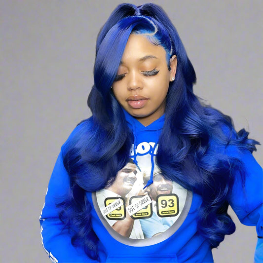 Royal Blue Colored Lace Front Wigs