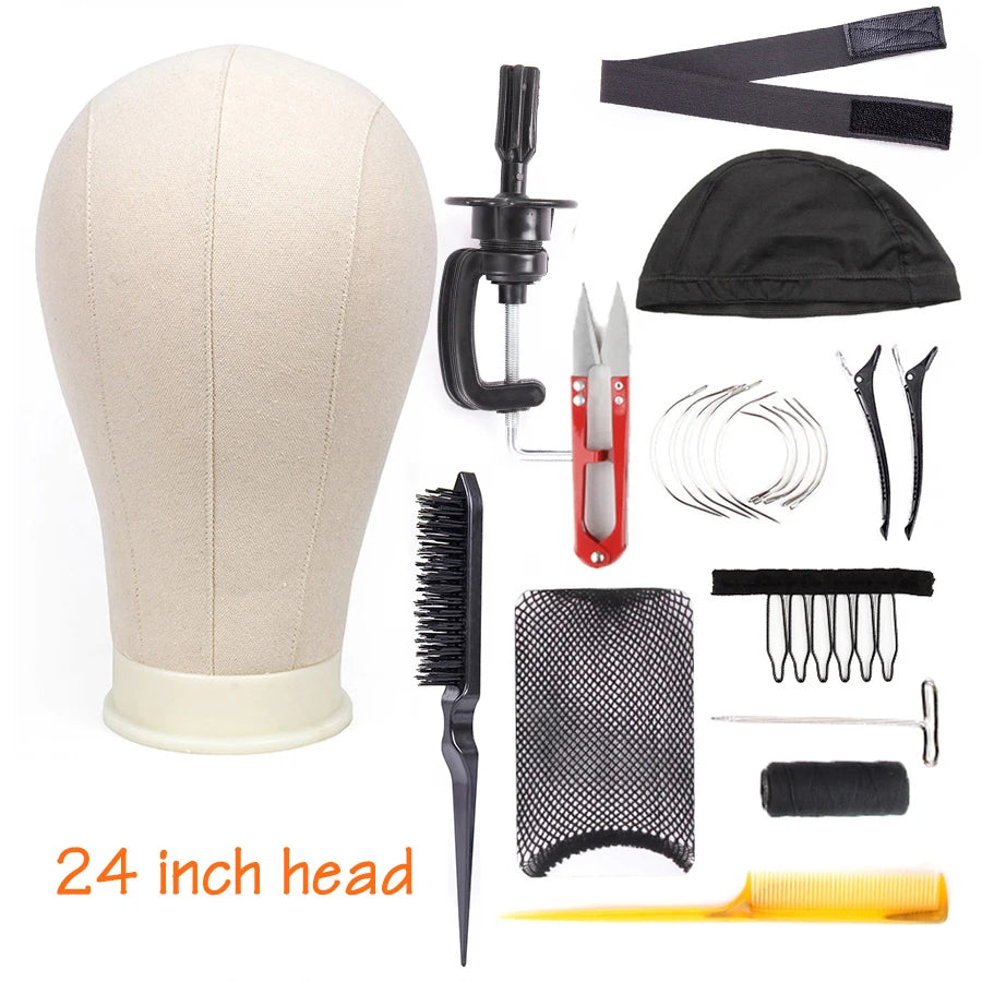 Training Mannequin Head Canvas Block Head Display Styling Mannequin Manikin Head Wig Stand Free Get T Needle Holder