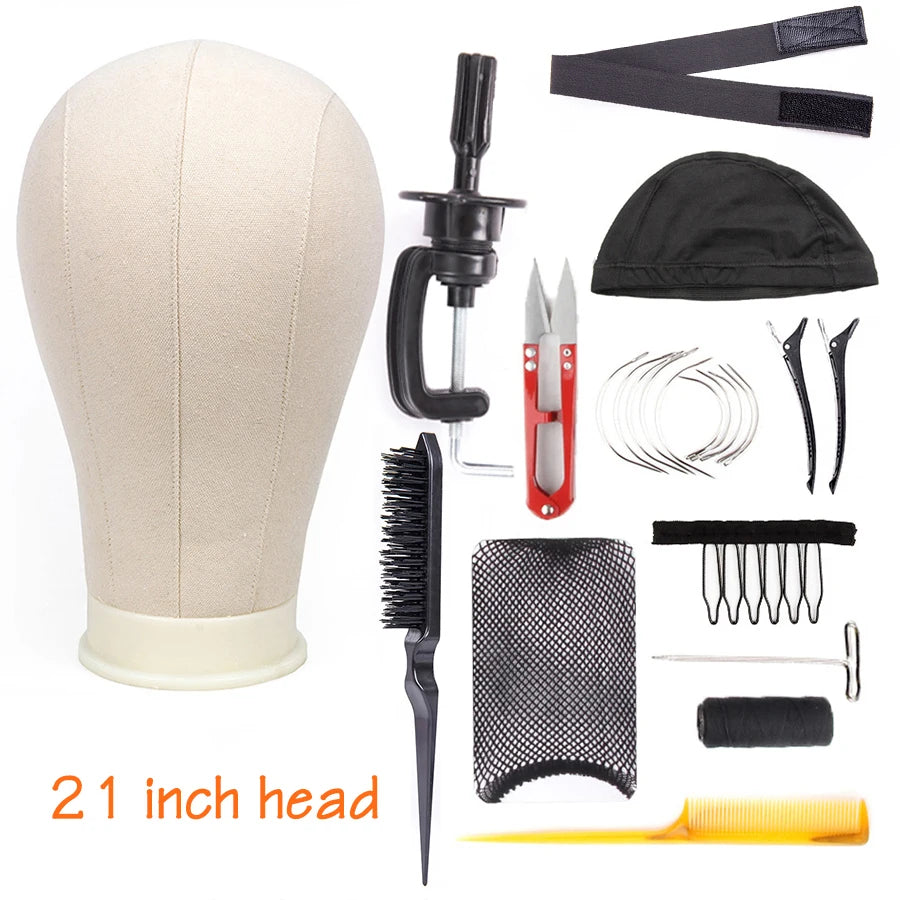 Training Mannequin Head Canvas Block Head Display Styling Mannequin Manikin Head Wig Stand Free Get T Needle Holder