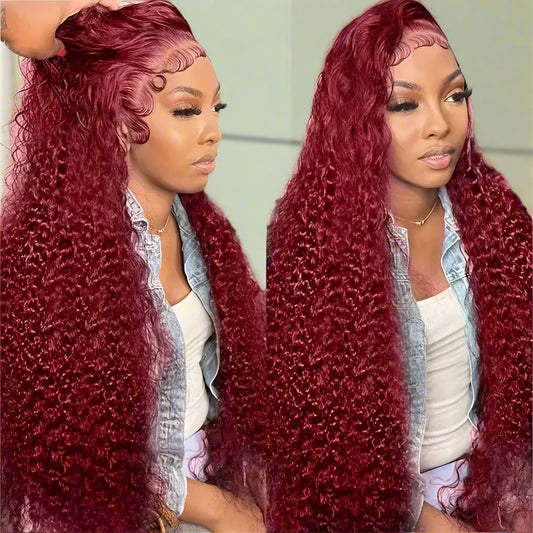 Burgundy Hd Lace Frontal Human Hair Wig