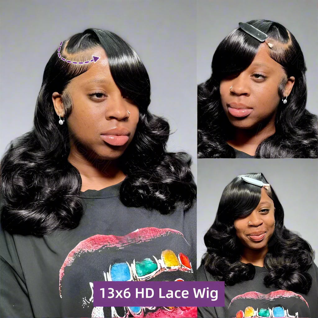 HD Body Wave Bob Wigs Short Body Wave Human Hair Wigs Brazilian Water Wave