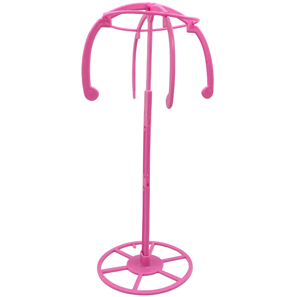 Multifunctional Adjustable Wig Stand Plastic Hat Display Wig Head Holders Portable Folding Wig Stable Tools