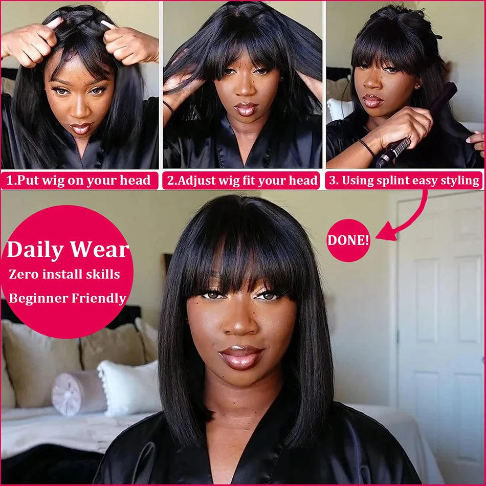 Middle Part Lace Wig Bob Wig