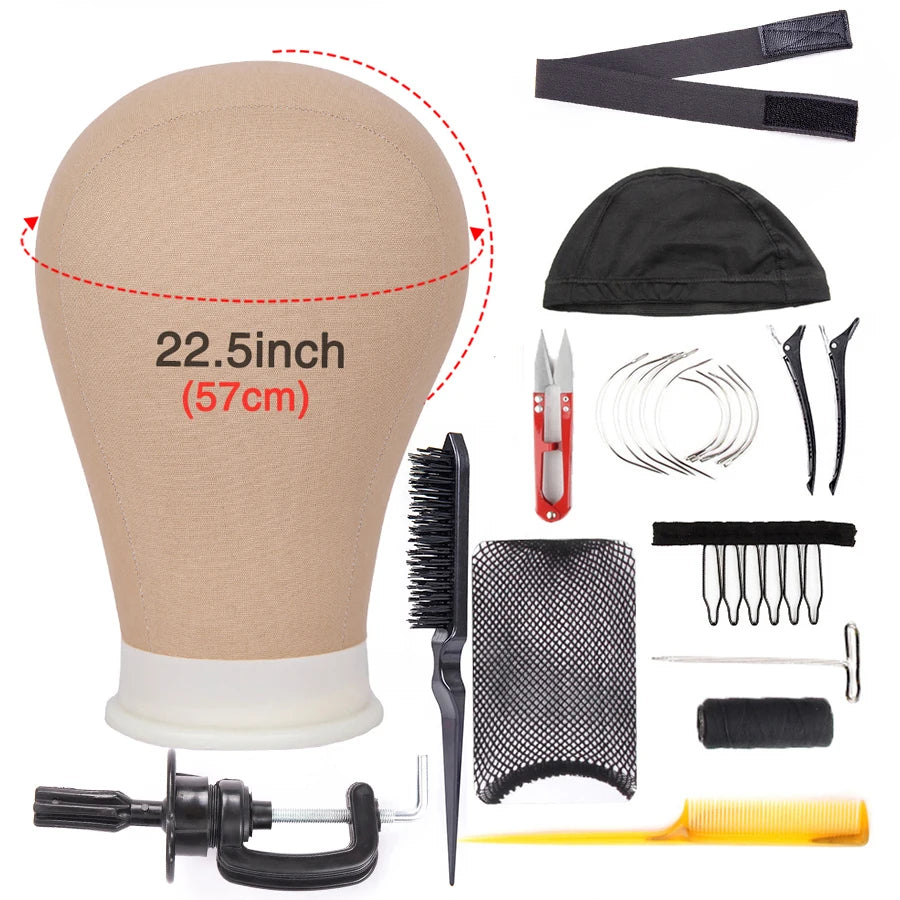 Training Mannequin Head Canvas Block Head Display Styling Mannequin Manikin Head Wig Stand Free Get T Needle Holder