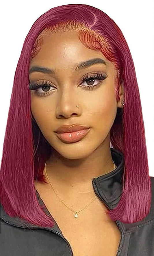 Burgundy Straight Bob Wigs