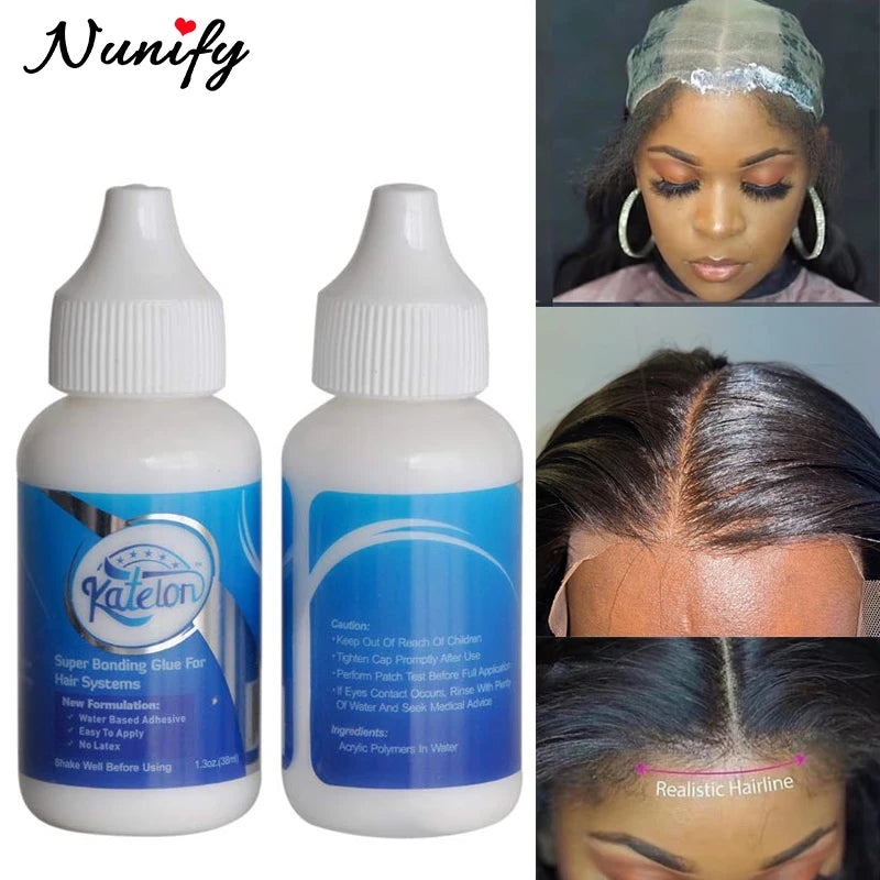 Lace Front Wig Glue Extra Hold Waterproof 38ml Super Bonding Adhesive Glue For Wig Cap 1Pcs Hair Glue Hair Styling Tools 1.3Oz