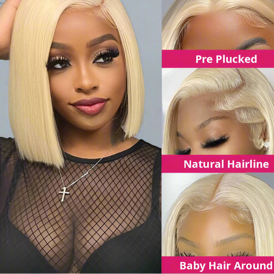 Short Bob 613 Blonde Lace Front Wig