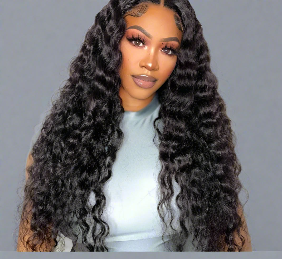 Deep Curly Hd Lace Frontal Wig Water Wave Wig