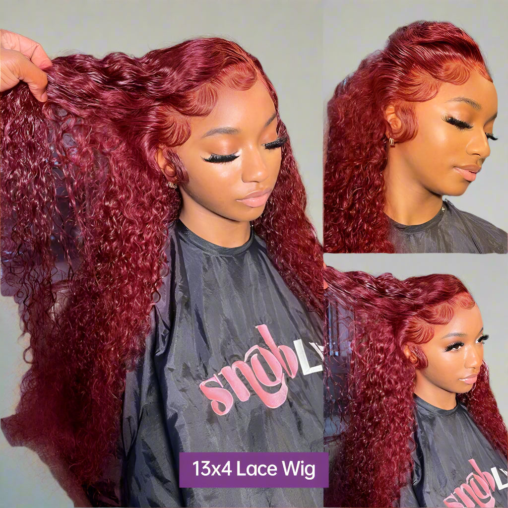 Burgundy Hd Lace Frontal Human Hair Wig