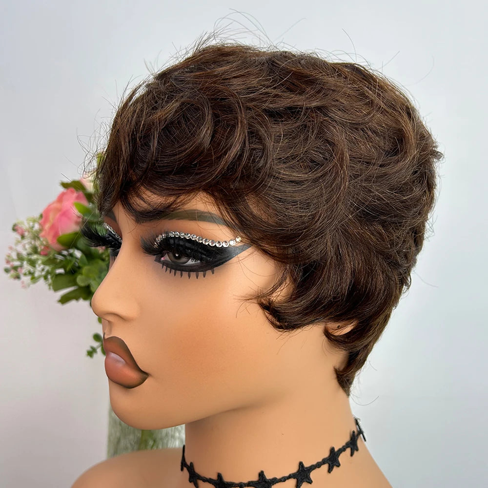 Short Human Hair Wigs Pixie Cut